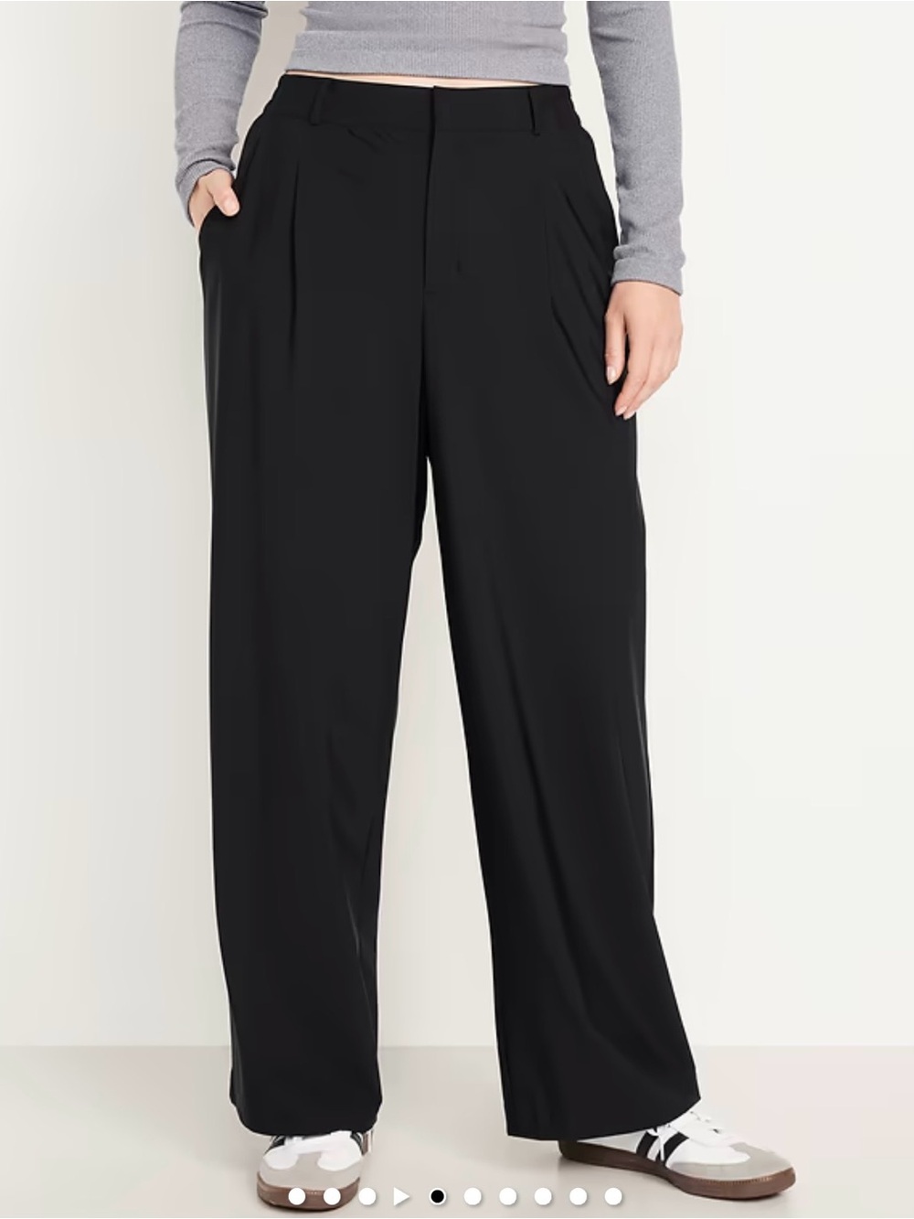 Old Navy SleekTech High-Rise Go-Dry Full Length Wide-Leg Trouser Pants